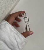 بنگل دو لاین گره / طلایی و نقره ای - Image 3