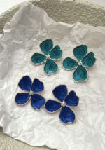 گوشواره گل میناکاری رنگی